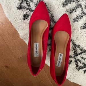 Steve Madden red suede pumps. Worn only once.